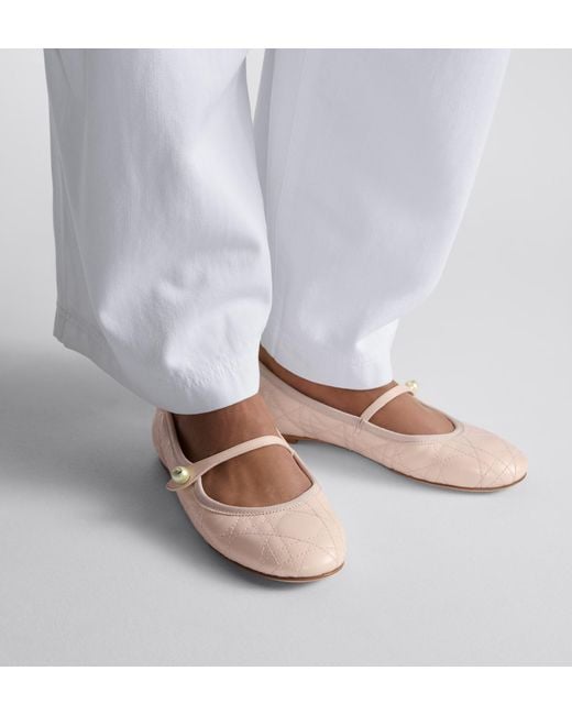 Dior Pink Christian Quilted Ballet Flats