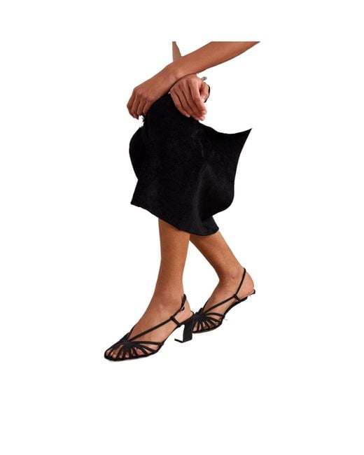 Loeffler Randall Black Platform Heel Strappy Sandals