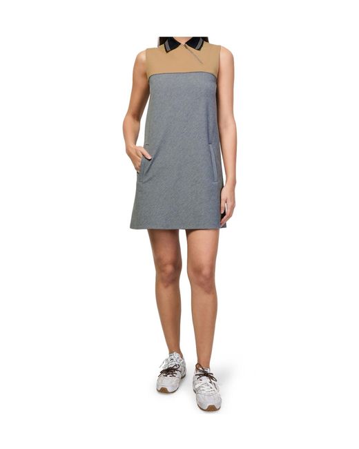 Miu Miu Gray Sleeveless Bi-Color Mini Dress