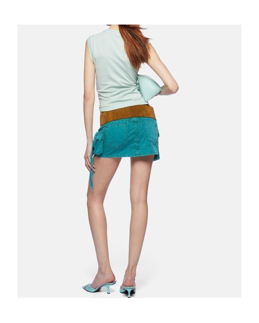 The Attico Blue The Fay Mini Skirt