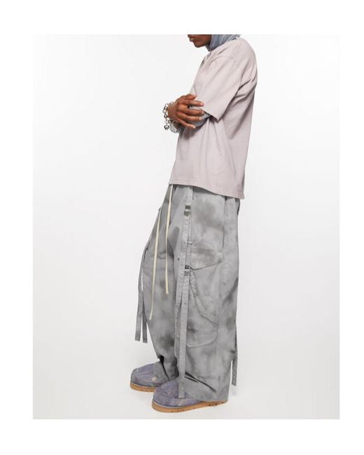 Acne Gray Buckle Detailed Pants for men