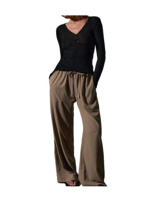 James Perse Multicolor Fine Ribbed Henley Top