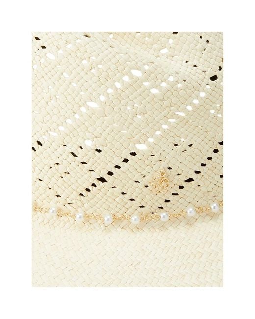 Maison Michel White Virginie Perforated Hat