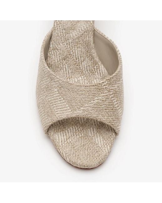Burberry Natural Mews Checked Slip-On Mules