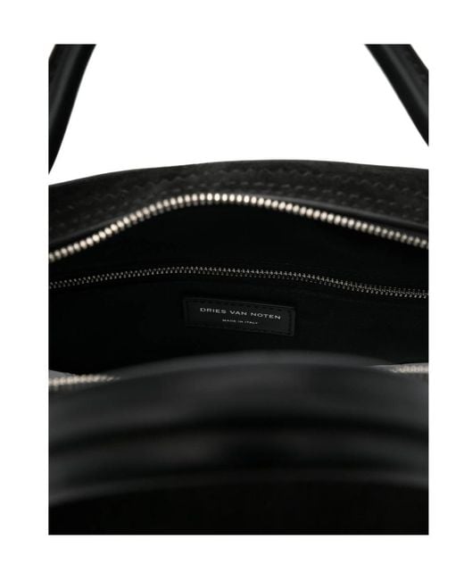 Dries Van Noten Black Zippered Shoulder Bag for men