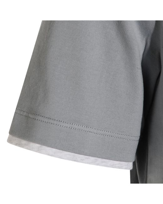 Brunello Cucinelli Gray Layered-Effect Crewneck T-Shirt for men