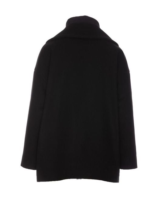 Herno Black Padded-Underlayer Funnel Neck Coat