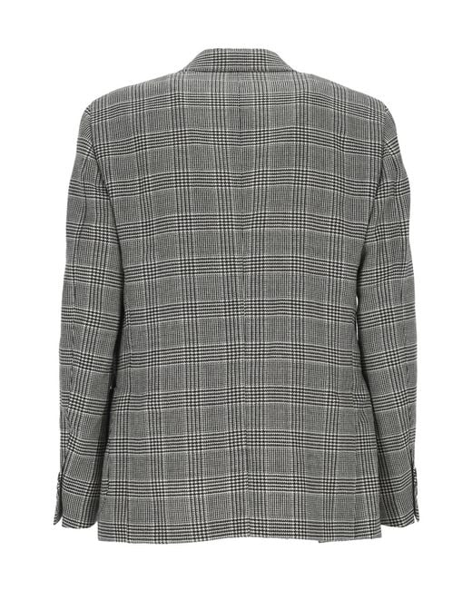Lardini Gray Checked Single-Breasted Blazer for men
