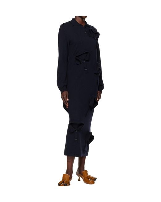 Moschino Blue Knitted Virgin Wool Dress