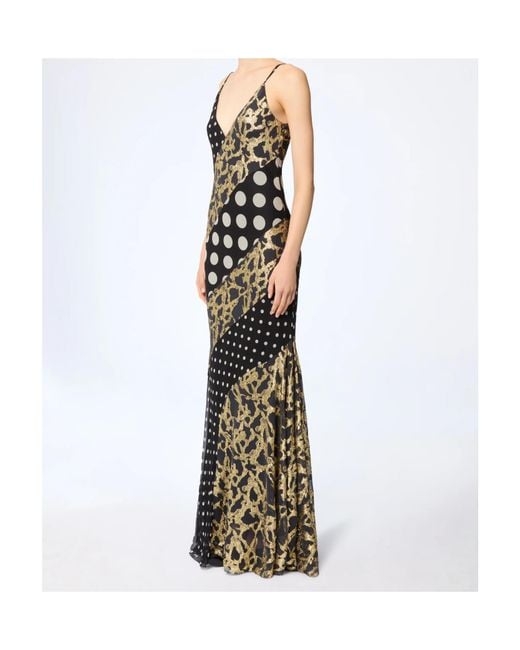 Nina Ricci Multicolor Polka Dot-Pattern Marbled Silk Maxi Dress
