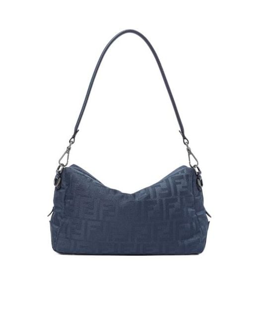 Fendi Blue Squared Ff Lui Medium Shoulder Bag for men