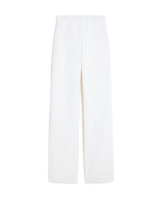 Max Mara White Balta High-Waist Wide-Leg Pants