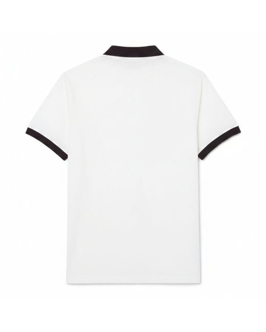 Lacoste White Color-Blocking Polo Shirt for men
