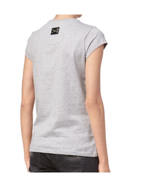 Philipp Plein Gray Logo Details T-Shirt