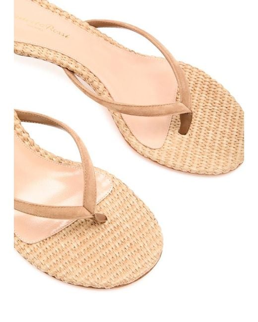 Gianvito Rossi Natural Calypso 70 Raffia Thong Mule