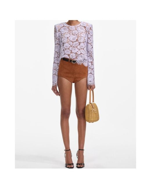 Self-Portrait White Lace Fluted Sleeve Top