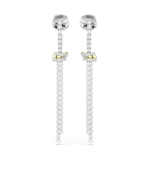 Swarovski White Hyperbolic Teardrop Earrings
