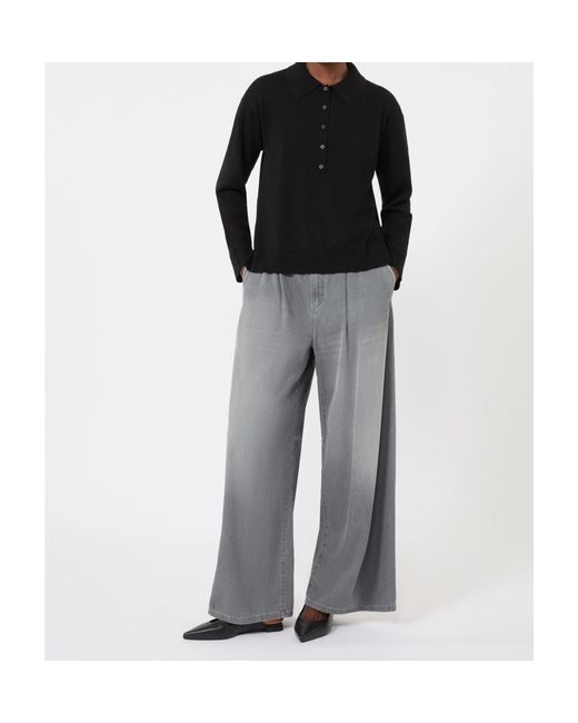 Max Mara Black Smmfrisia Long-Sleeved Knitted Polo Shirt