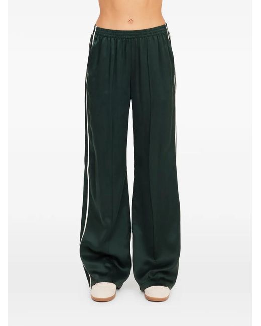 The Upside Green Marnie Wide-Leg Silk Trousers