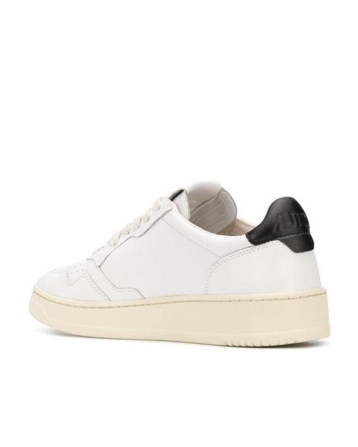 Autry White Medalist Lace-Up Sneakers for men