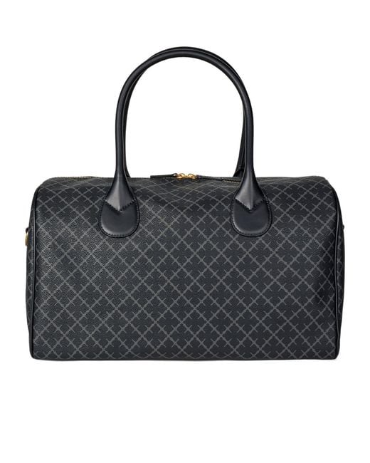By Malene Birger Black Lullu Small Patterned Top Handle Tote Bag
