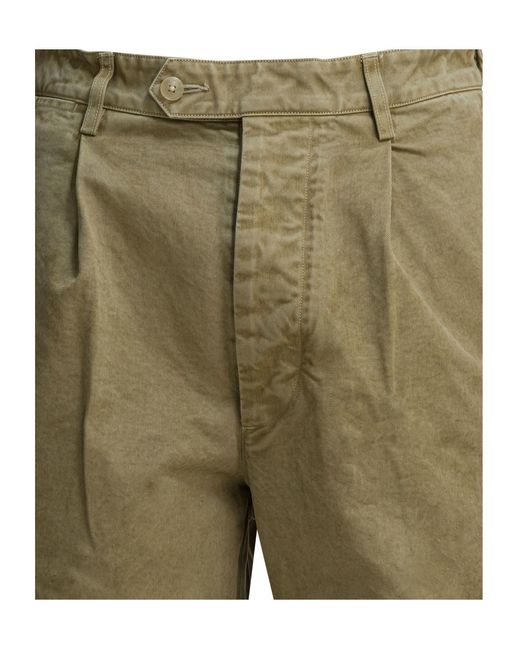 Auralee Green Casual Pants With Belt Loops for men