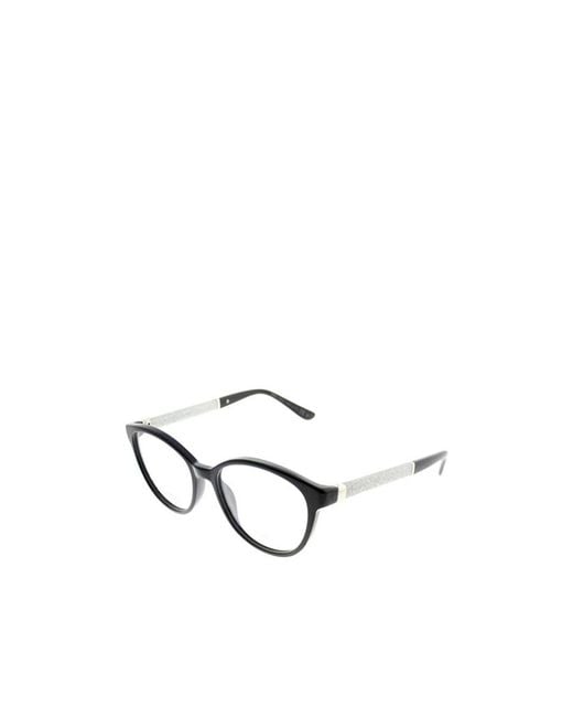 Jimmy Choo White Logo Circular Frame Flat Mirror