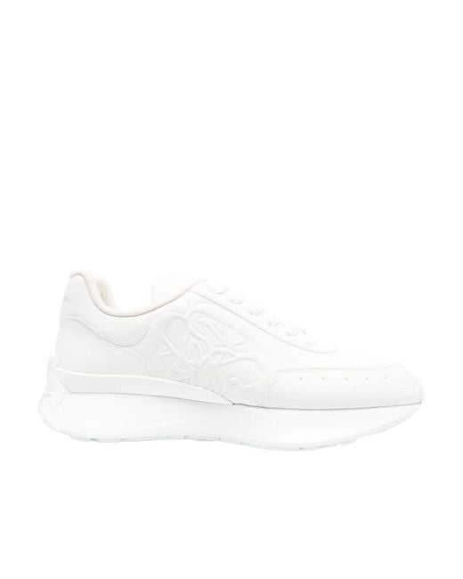 McQueen White Sprint Runner Lace-Up Sneakers