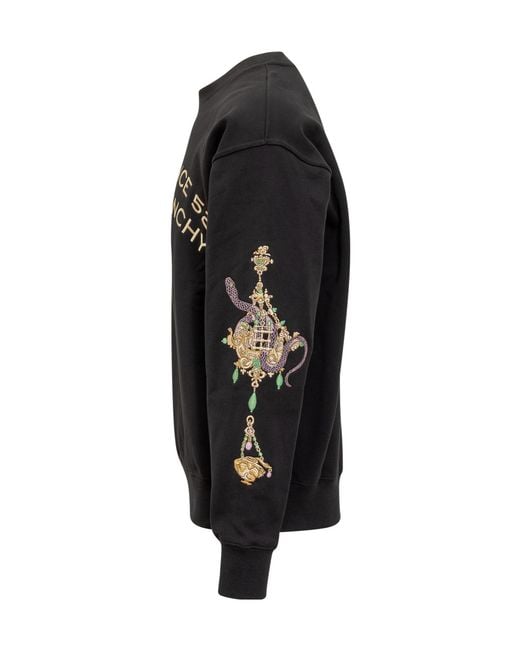 Givenchy Black Logo Embroidered Sweatshirt for men