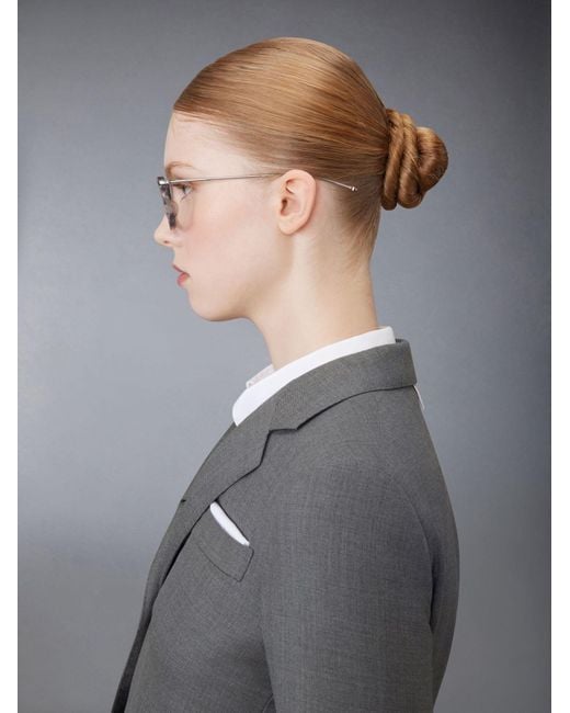 Thom Browne White Eyewear Rectangular Frame Glasses for men