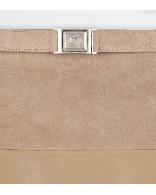 Tod's Natural Belted Leather Mini Skirt
