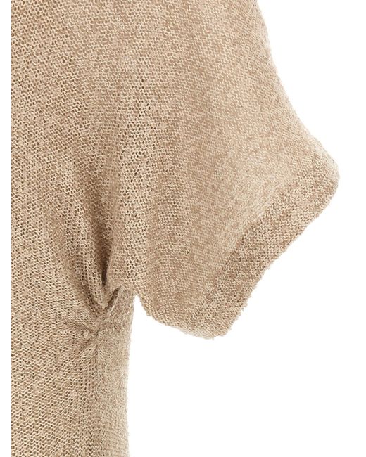Brunello Cucinelli Natural Sequined Midi Dress
