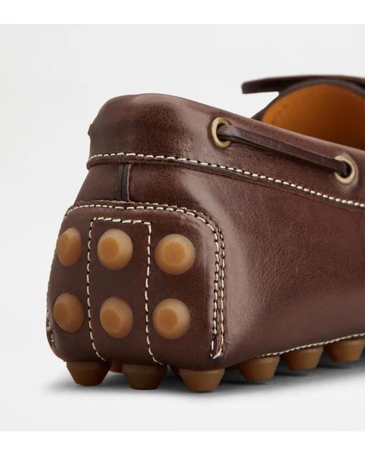Tod's Brown Laced Boat Shoes for men