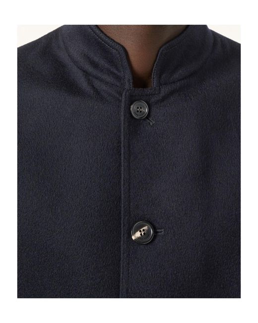 Loro Piana Blue Henley Buttoned Gilet for men