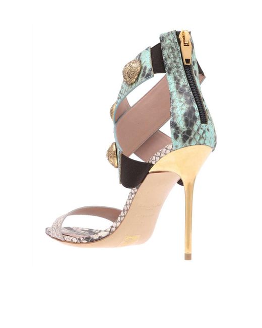 Balmain Metallic Open-Toed High-Heeled Sandals