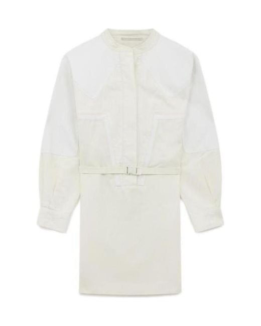 Stella McCartney White Liana Belted-Waist Minidress