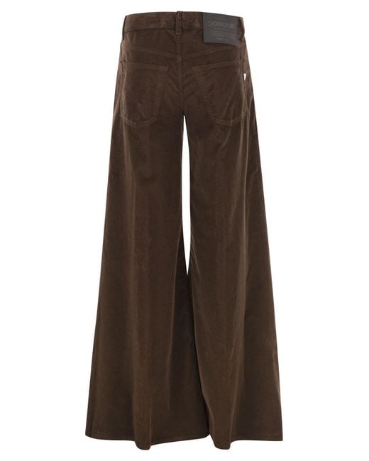 Dondup Brown Marlen Corduroy Wide-Leg Pants