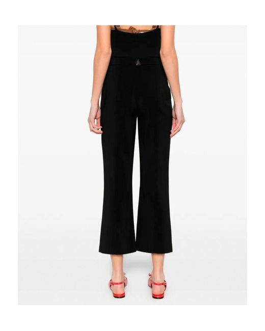 Patrizia Pepe Black Crepe Cropped Trousers
