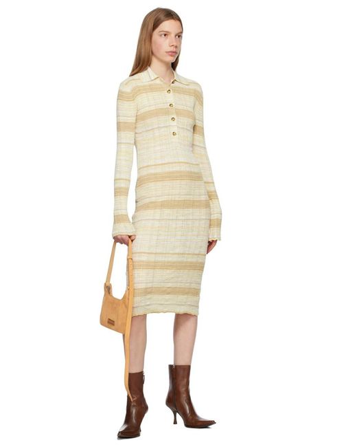 Acne Natural Striped Button Dress