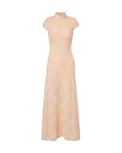 ROTATE BIRGER CHRISTENSEN Natural Floral Embroidered Tulle Maxi Dress