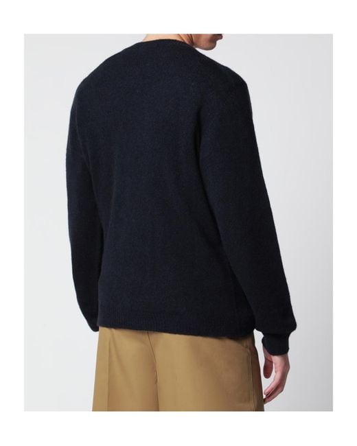 Roberto Collina Blue Crew-Neck Knit Sweater for men