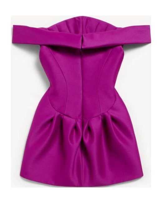 Balenciaga Purple Off-Shoulder Mini Dress