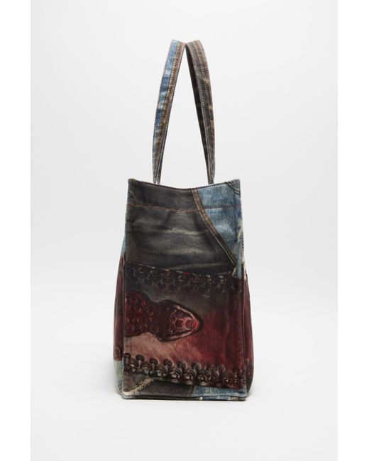 Acne Black Denim-Patch Heart Top Handle Bag for men