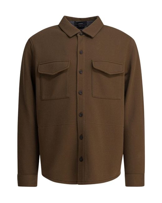 Vince Brown Double-Knit Overshirt Jacket for men