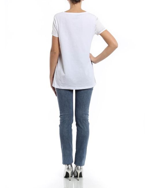 Armani Jeans Blue Printed T-Shirt With Round Neck
