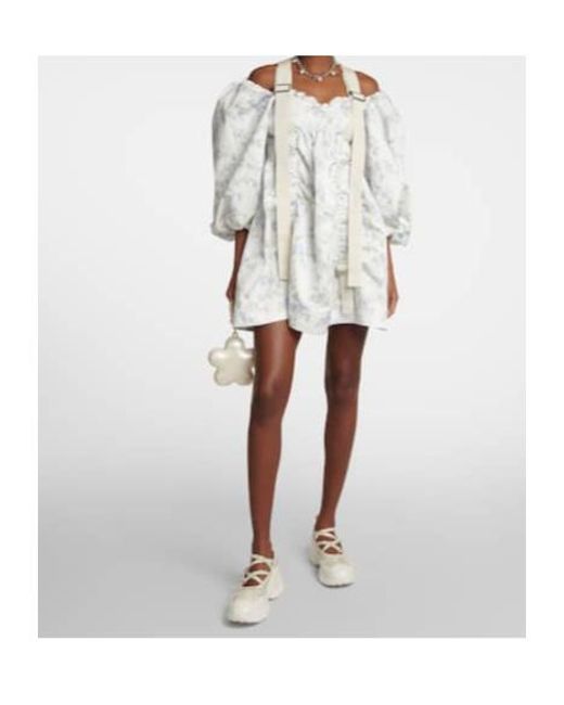 Simone Rocha White Puff-Sleeve Minidress