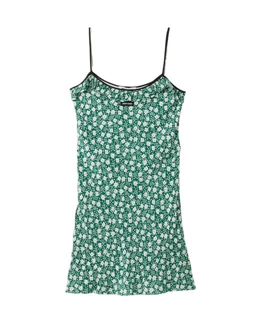 Miu Miu Green Crepe De Chine Mini-Dress