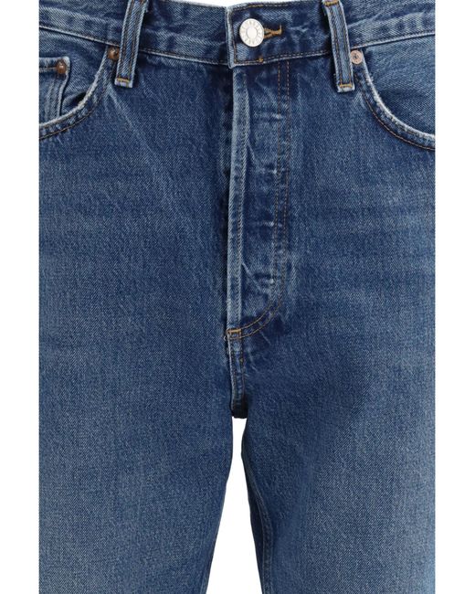 Agolde Blue High-Rise Straight-Leg Jeans for men