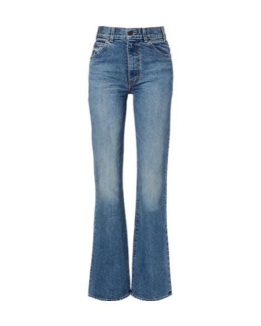 Nili Lotan Blue Joan Mid-Rise Straight Jeans