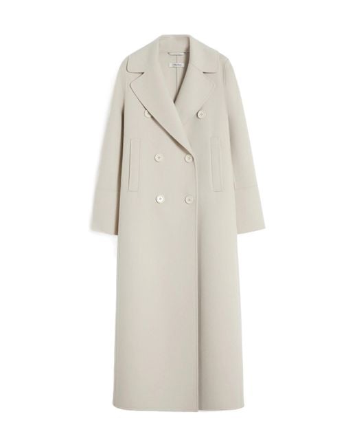 Max Mara White 'S Custodi Double Breasted Coat